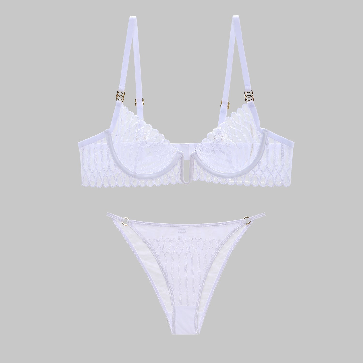 Cross-border European and American Sexy Lingerie for Women Ultra-thin Deep U Shell-Shaped Embroidery Large Bust Minimizing Anti-Sagging Lift Bra Set