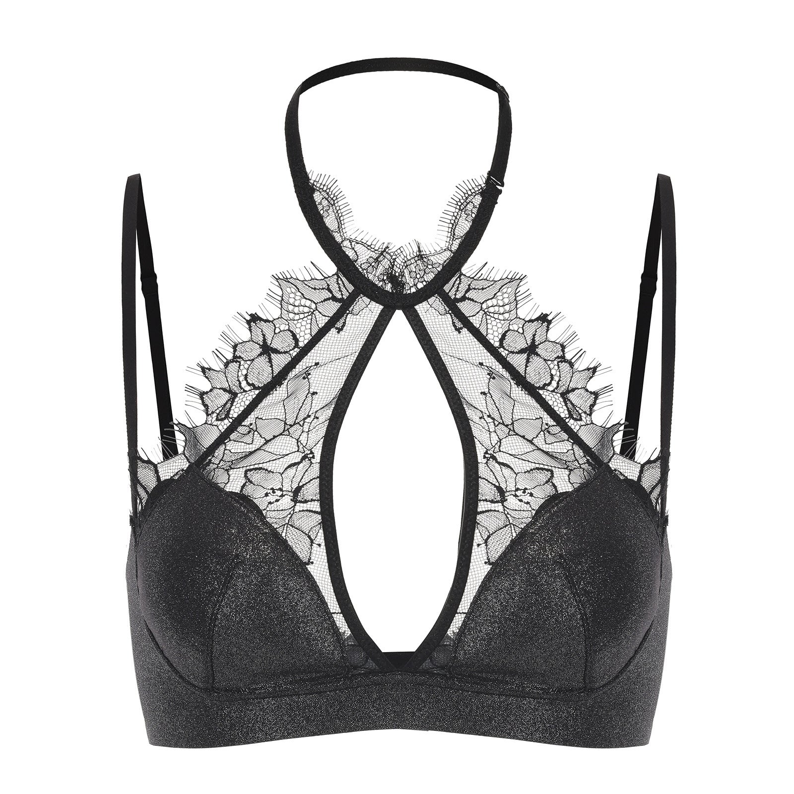 French Style Sexy Lingerie Summer Thin Halter Neck Lace Bra Vest Style Large Bust Minimizer Plus Size Bra