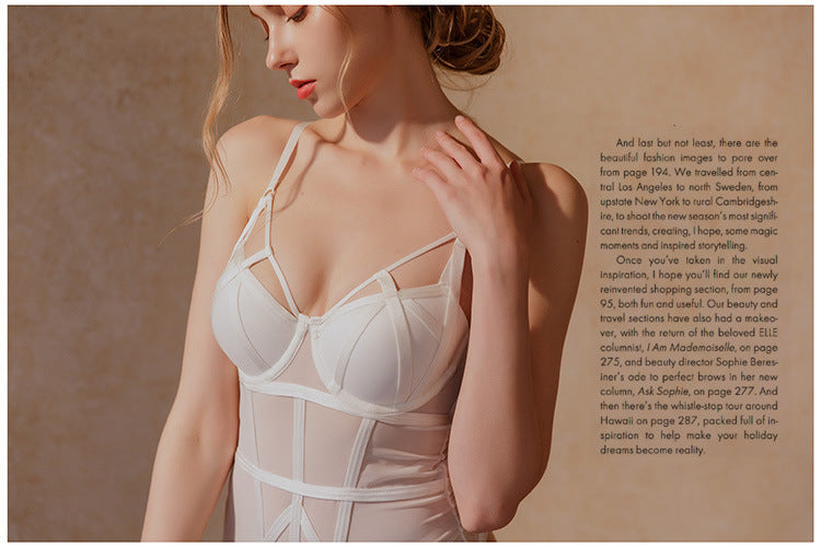 European and American New Sexy Temptation Lace Bra Tight-Fitting Push-Up Micro Shaping Bodysuit French Slimming One-Piece Lingerie